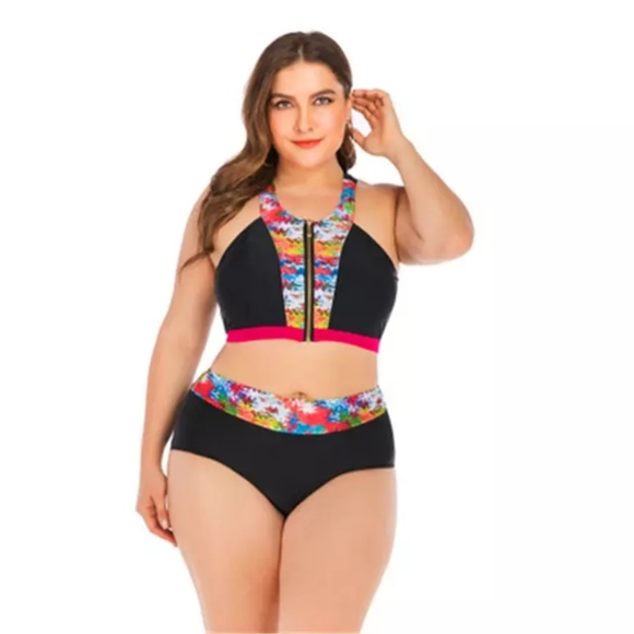 Swimsuits for women plus size high waisted bikini swimwear bathing suits - Picture 2 of 7